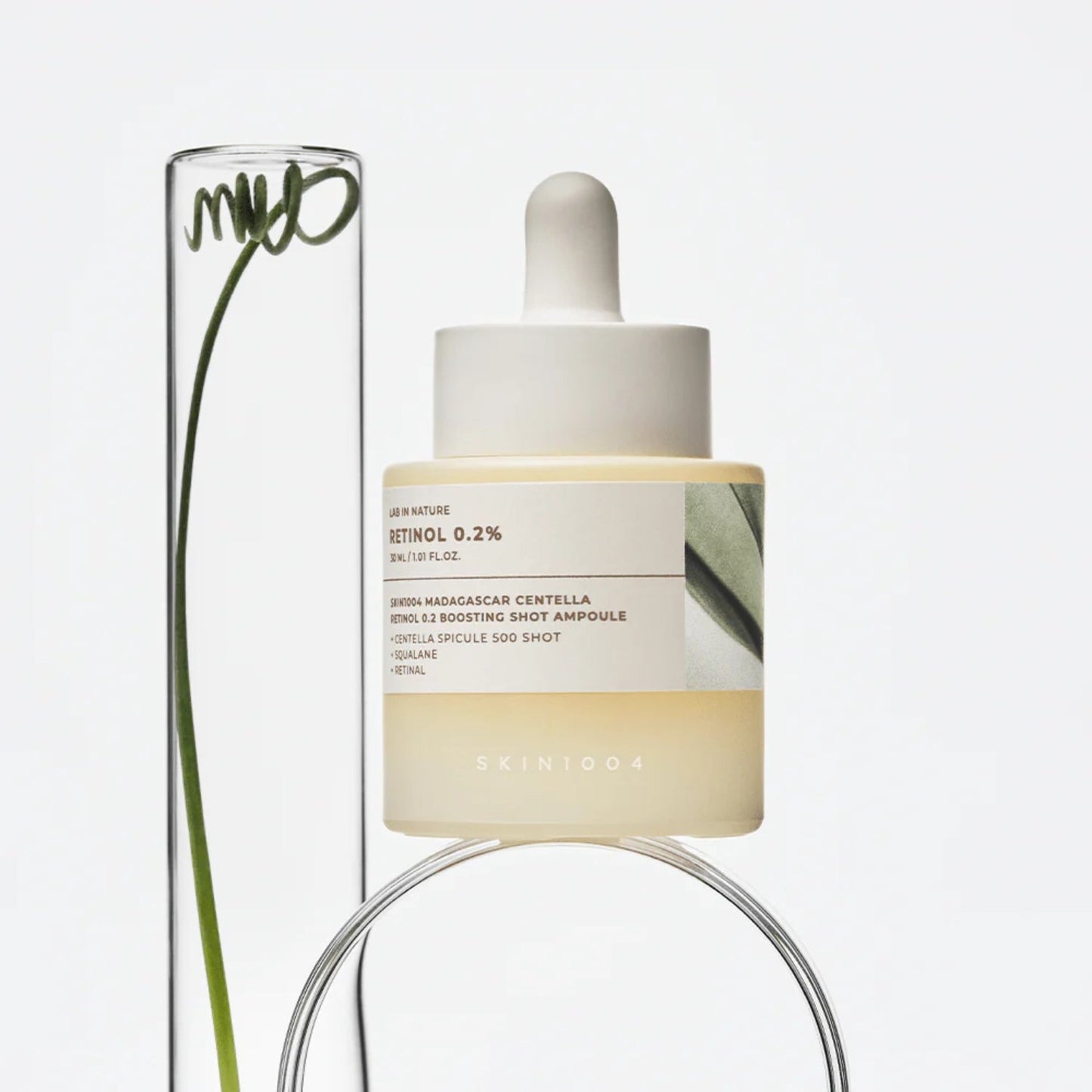 SKIN1004 Madagascar Centella Retinol 0.2 Boosting Shot Ampoule 30ml bottle with dropper cap on a white background