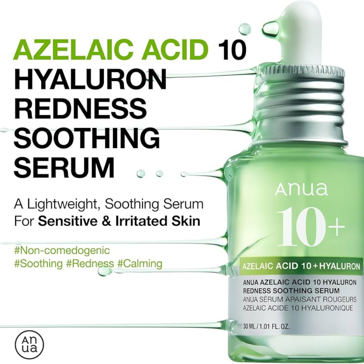 Anua Azelaic Acid 10 Hyaluron Redness Soothing Serum 30Ml - Bulk Buy K-Beauty in Australia