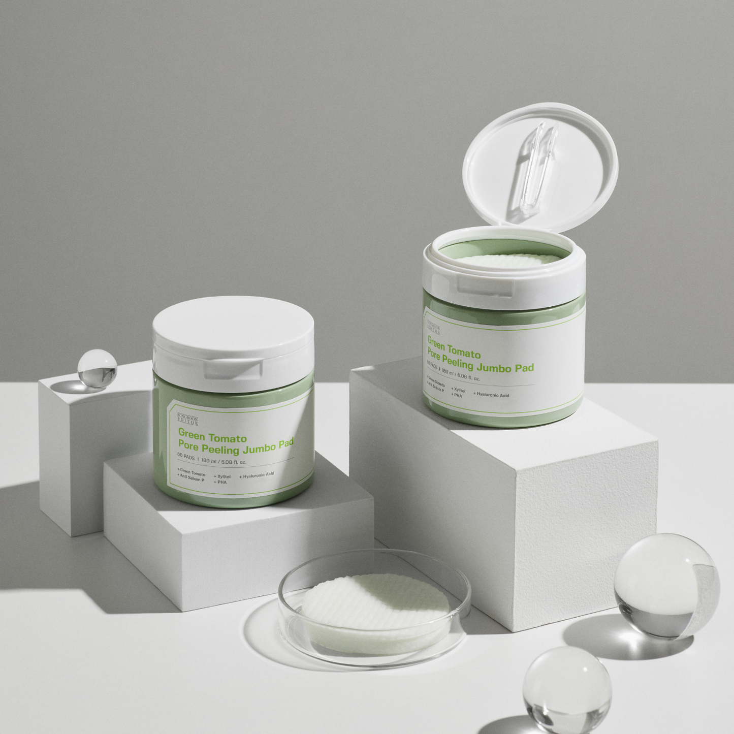 Sungboon Editor Green Tomato Pore Peeling Jumbo Pad 60pads - Bulk Buy K-Beauty in Australia