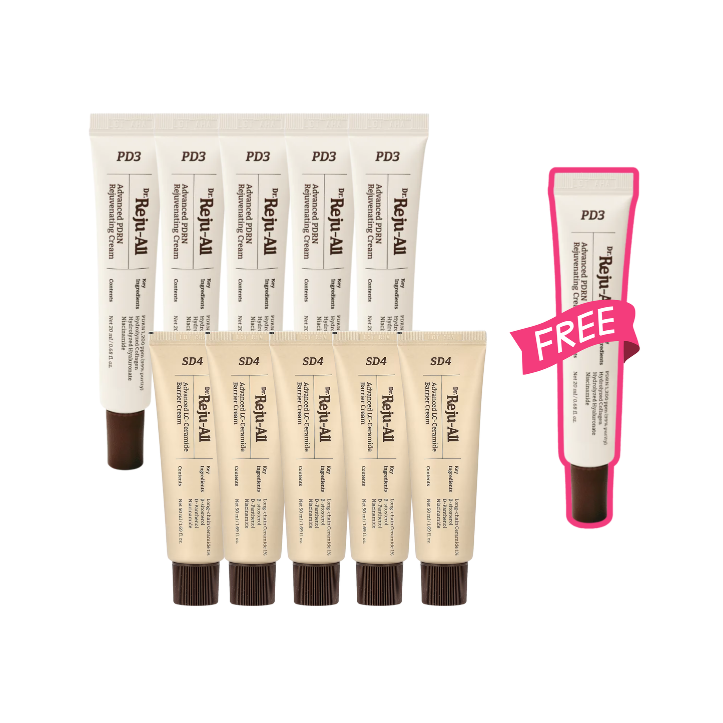 All Advanced PDRN Rejuvenating Cream 20ml & All Advanced LC-Ceramide Barrier Cream 50ml - Buy 10 Get 1 FREE