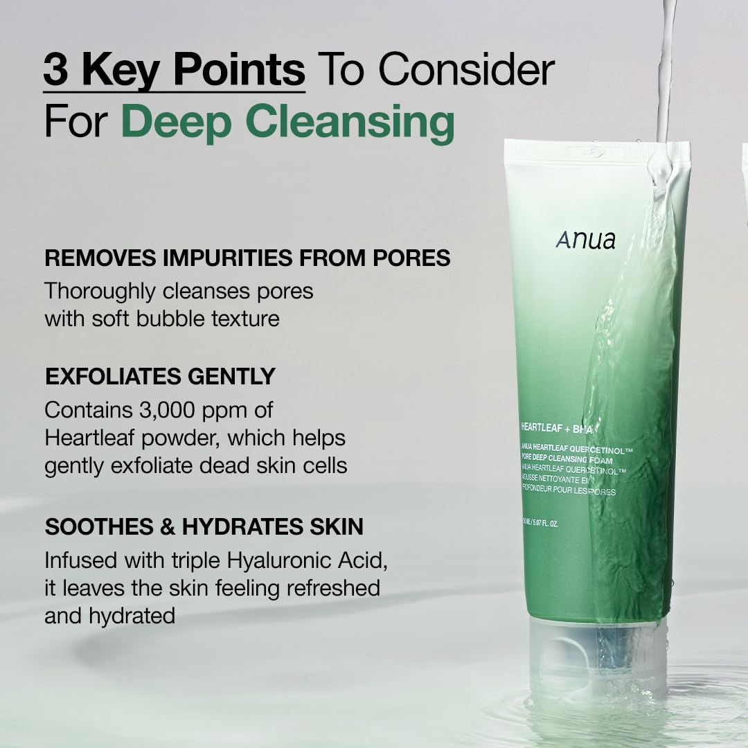 Anua Heartleaf Quercetinol Pore Deep Cleansing Foam *RENEW* 150ml - Bulk Buy K-Beauty in Australia