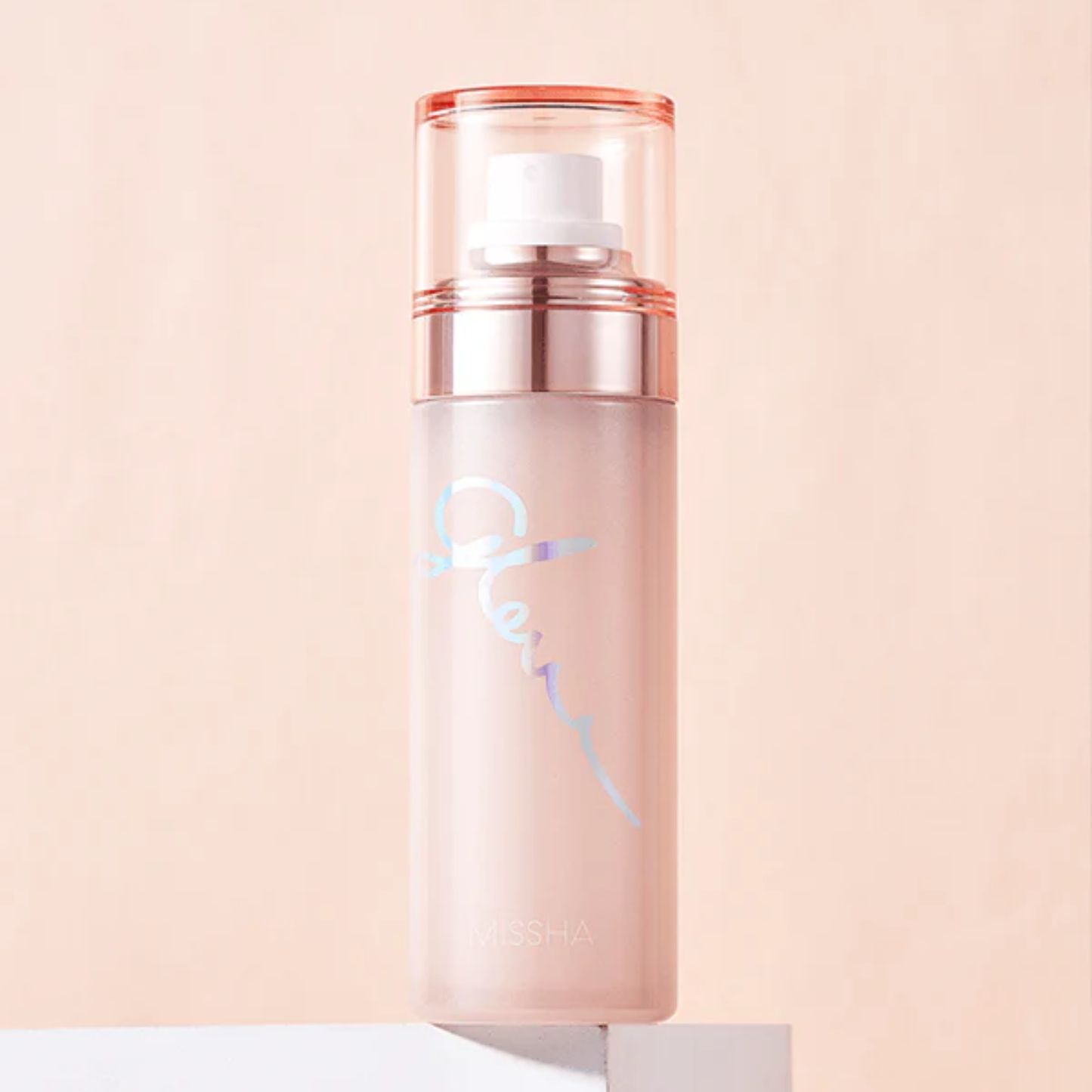 Missha Glow Skin Balm To Go Mist 80ml face mist bottle with a clear and refreshing design, ideal for glowing skin.