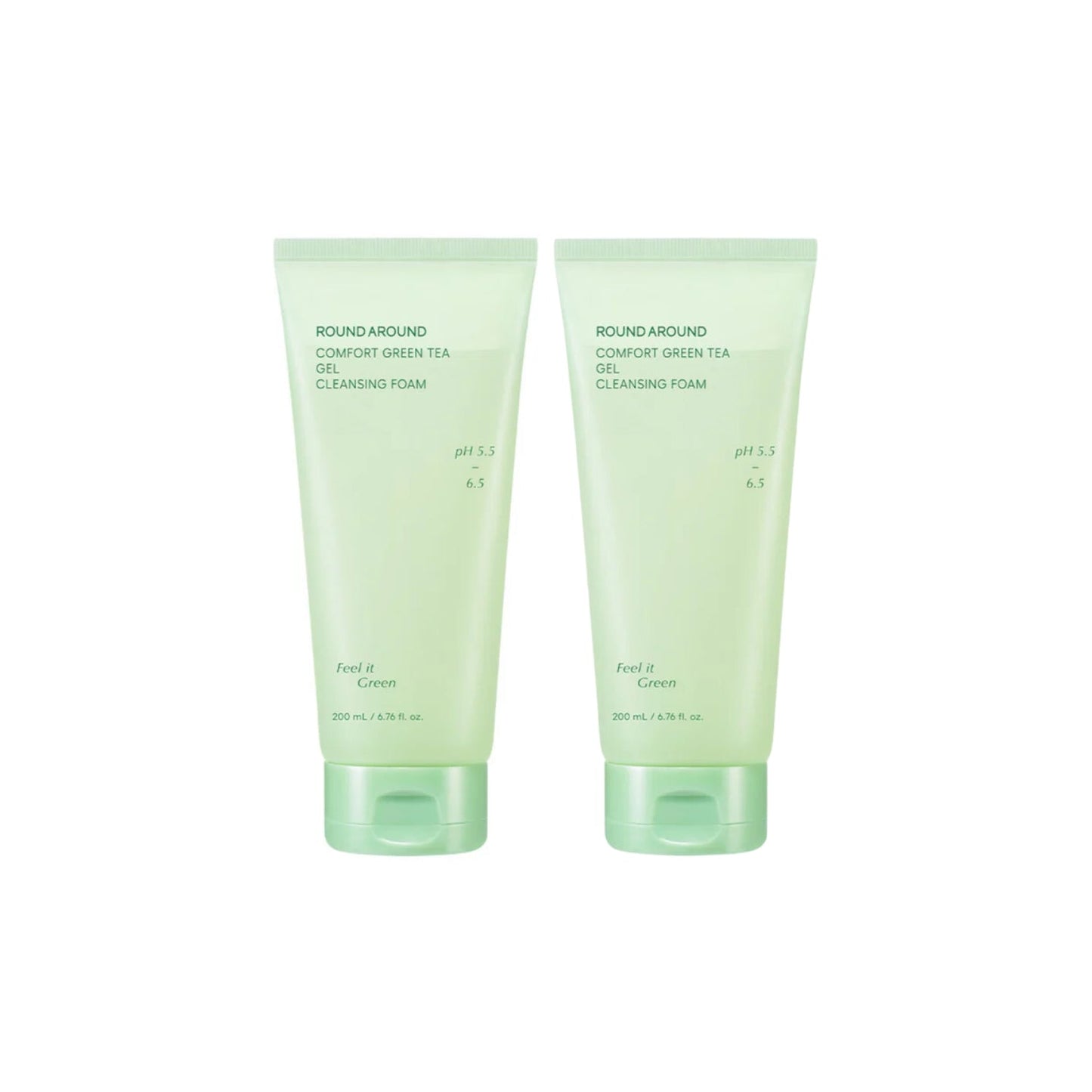 ROUND A'ROUND Comfort Green Tea Gel Cleansing Foam Double Set
