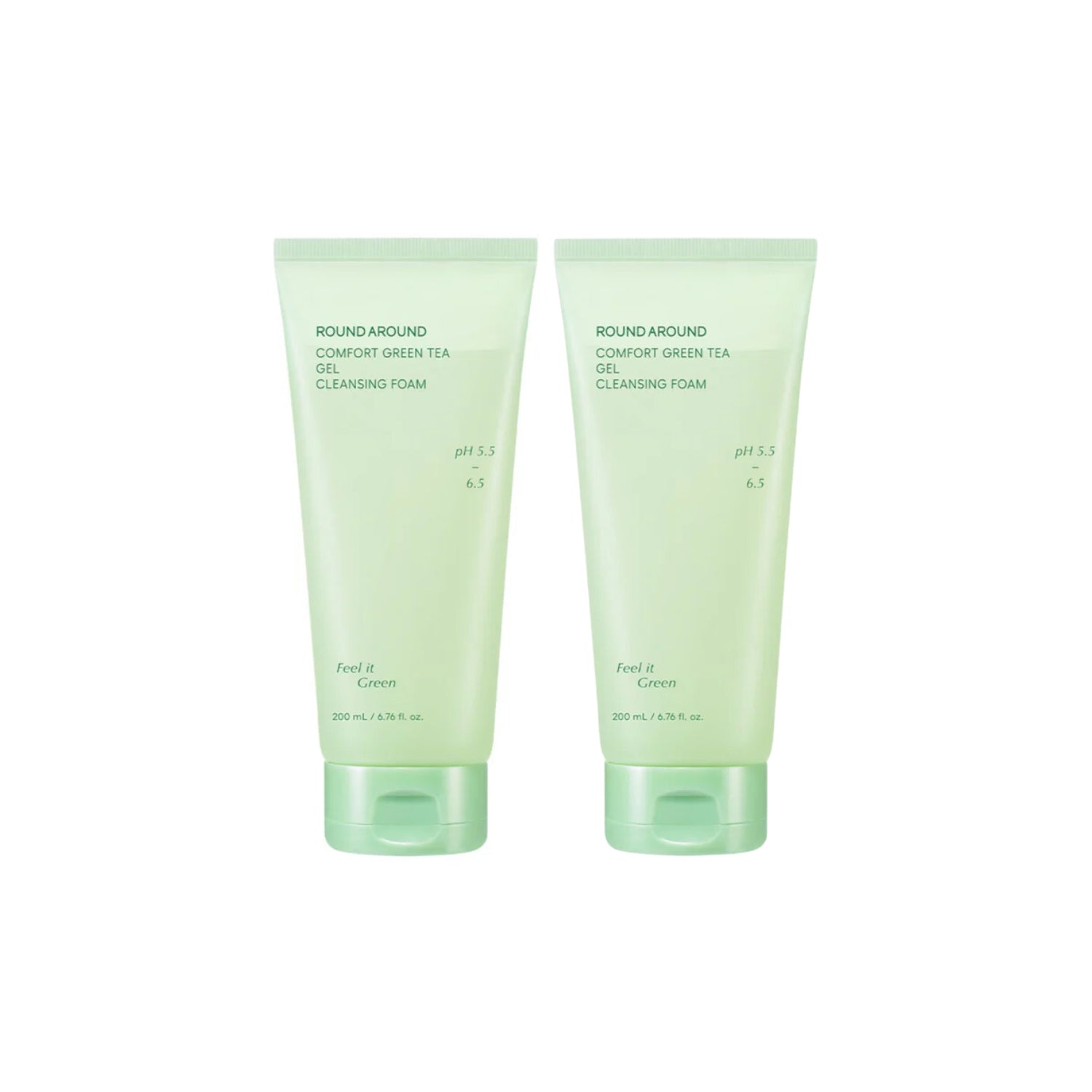 ROUND A'ROUND Comfort Green Tea Gel Cleansing Foam Double Set