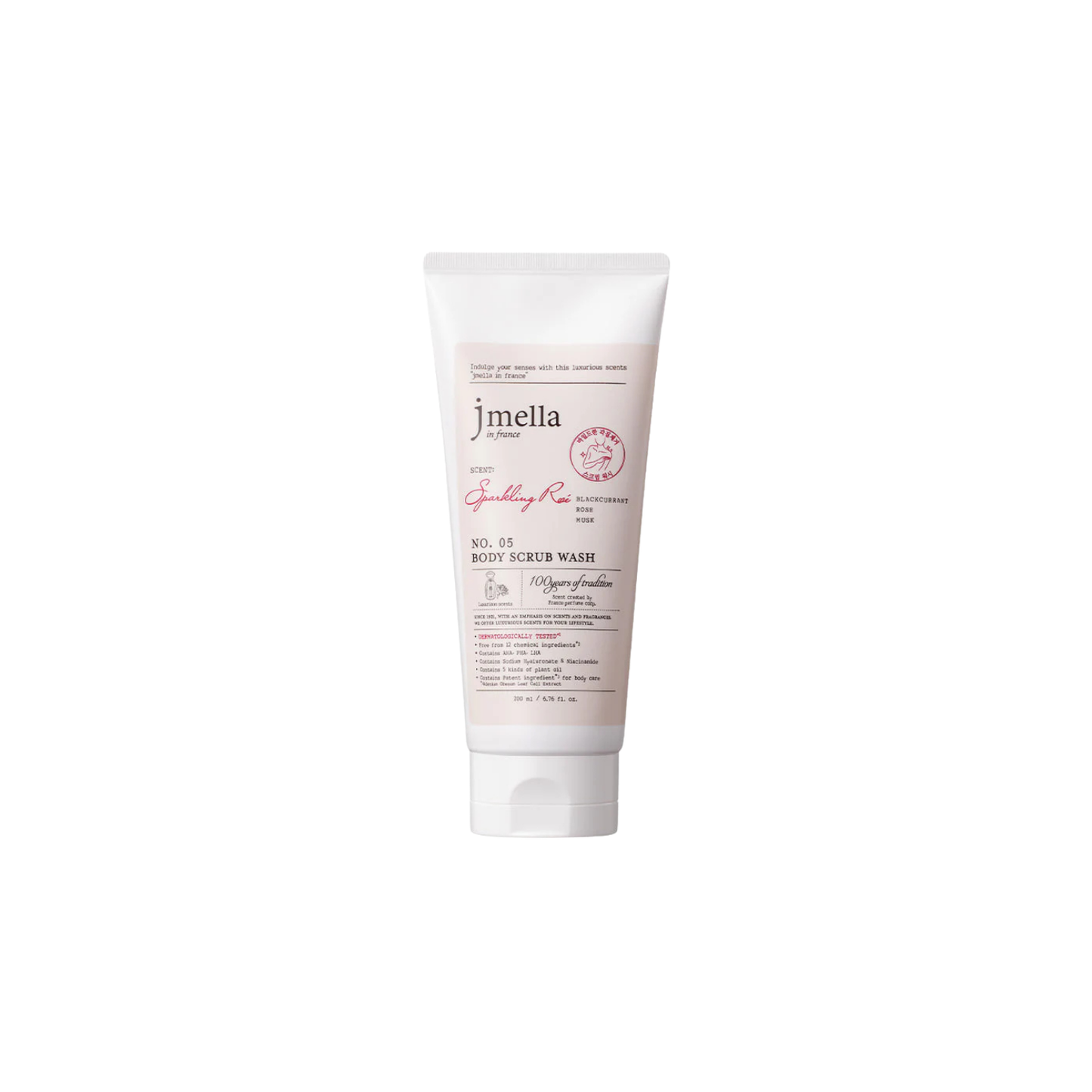 Jmella Sparkling Rose Body Scrub Wash 500ml - Shop K-Beauty in Australia