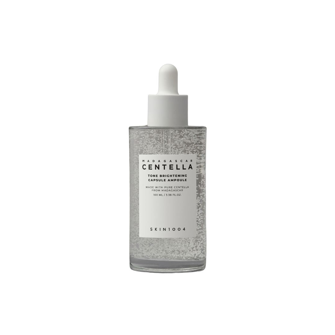 SKIN1004 Madagascar Centella tone brightening capsule ampoule in a 100ml bottle, designed for skin radiance and hydration.