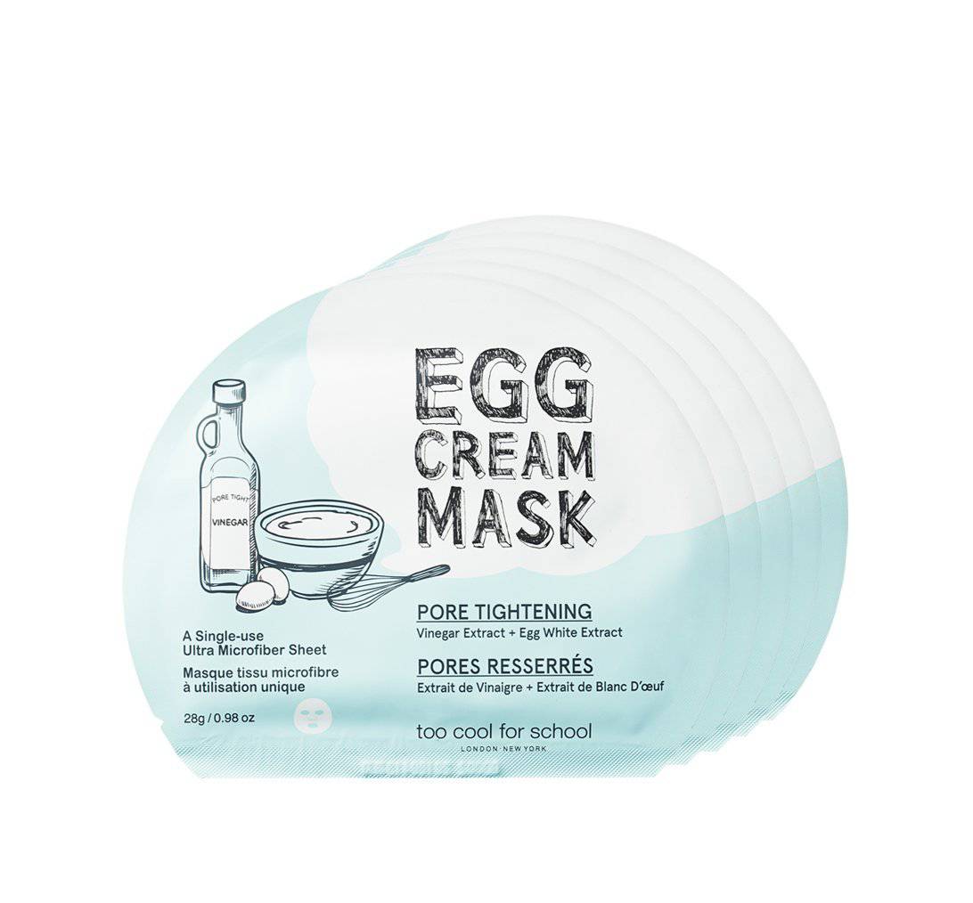 Too Cool For SchoolEgg Cream Mask Pore Tightening Box Set (5 sheets) - La Cosmetique