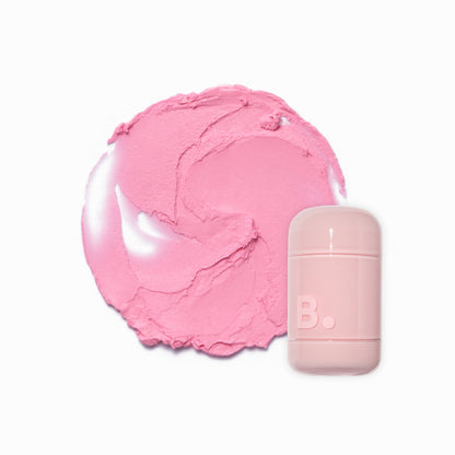 Banila Co B. By Banila Romantic Blush Lip & Cheek in soft pink with smooth texture and sleek packaging.