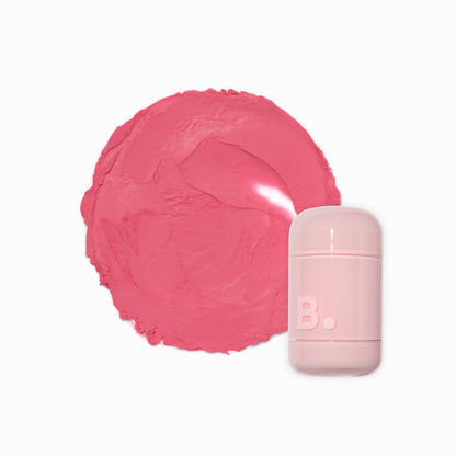 Banila Co B. By Banila Romantic Blush Lip & Cheek in soft pink shade, showing the blush compact and applicator brush.
