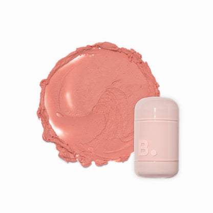 Banila Co B. By Banila Romantic Blush Lip & Cheek in soft pink, showing the blush compact with a floral design on the lid.