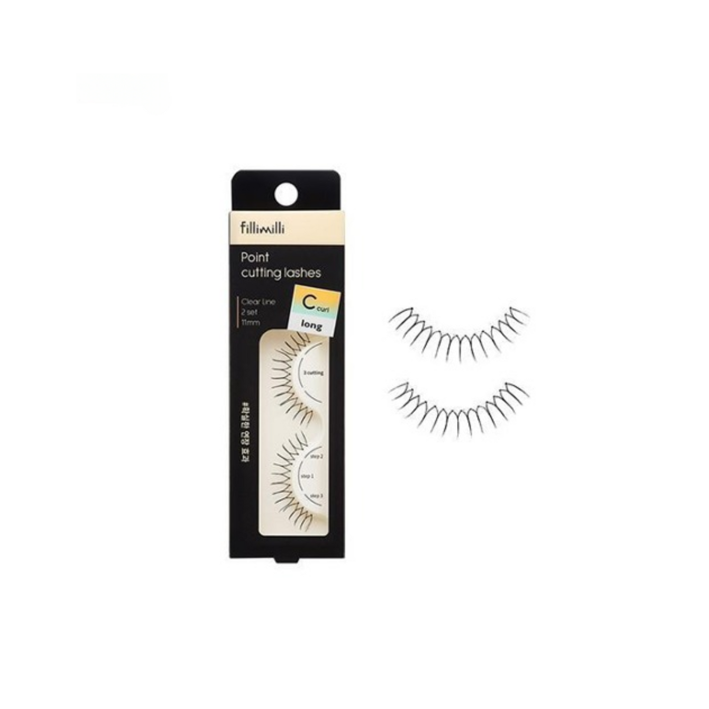 Point Cutting Lashes 01 Super Long C-curl (11mm)