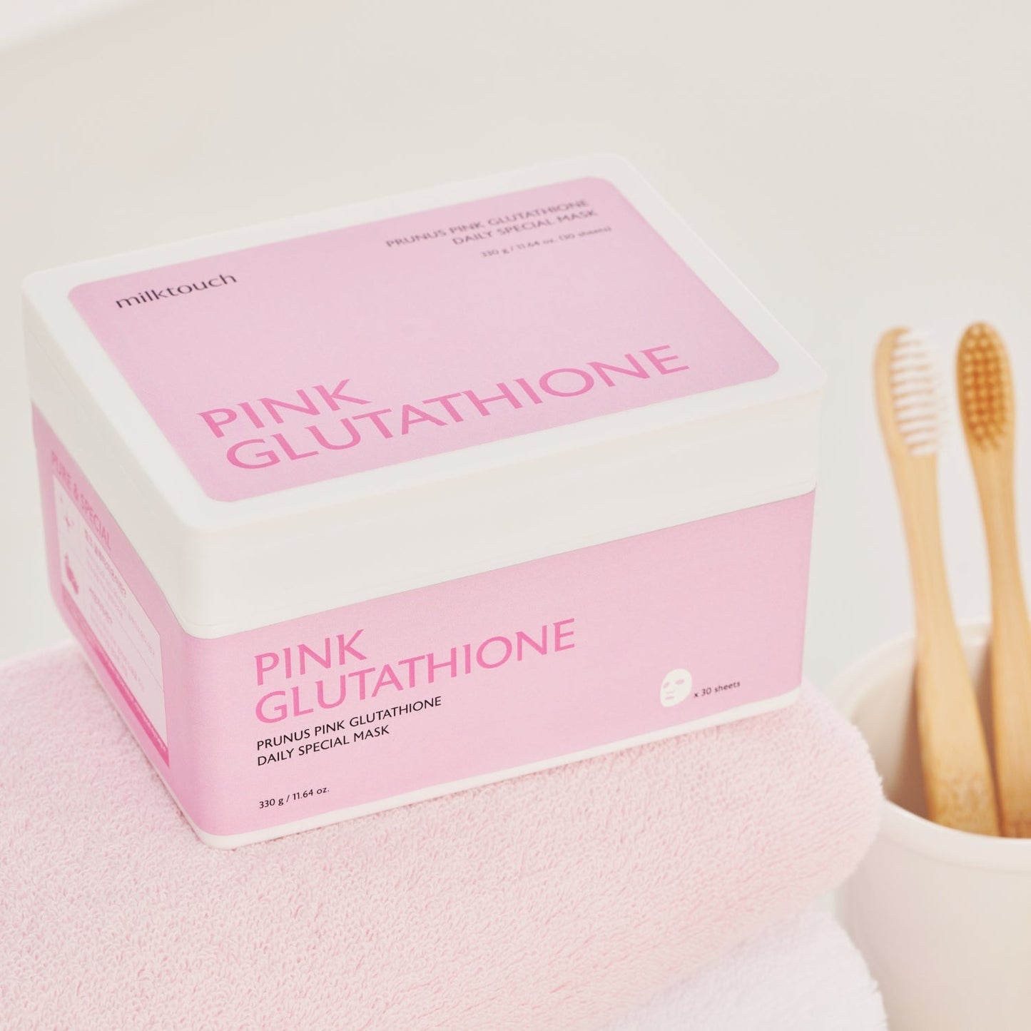 Milk Touch Prunus Pink Glutathione Daily Brightening Mask 30pcs - Bulk Buy K-Beauty in Australia