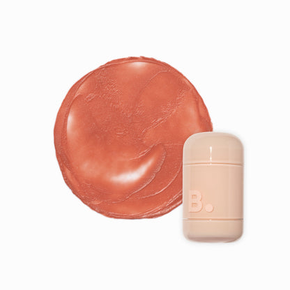 Banila Co B. By Banila Romantic Blush Lip & Cheek in soft pink, showing the blush compact with blush inside and applicator.