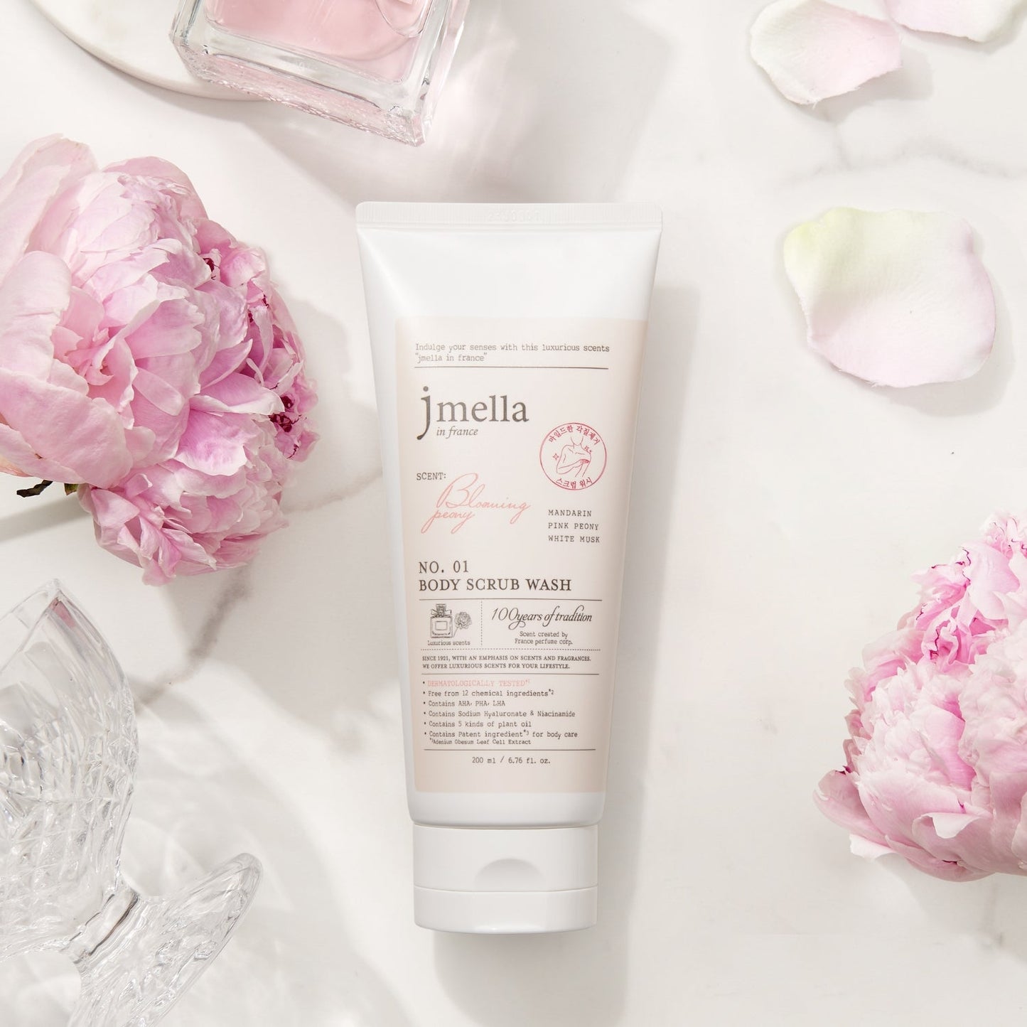 Jmella In France Blooming Peony Body Scrub Wash 200Ml - Shop K-Beauty in Australia
