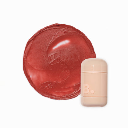 Banila Co B. By Banila Romantic Blush Lip & Cheek in soft pink shade, showing the blush compact and applicator brush.