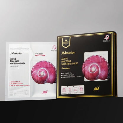 JM Solution Active Pink Snail Whitening Mask Premium 5Pcs - Bulk buy at Pharmacoo K-Beauty Wholesale