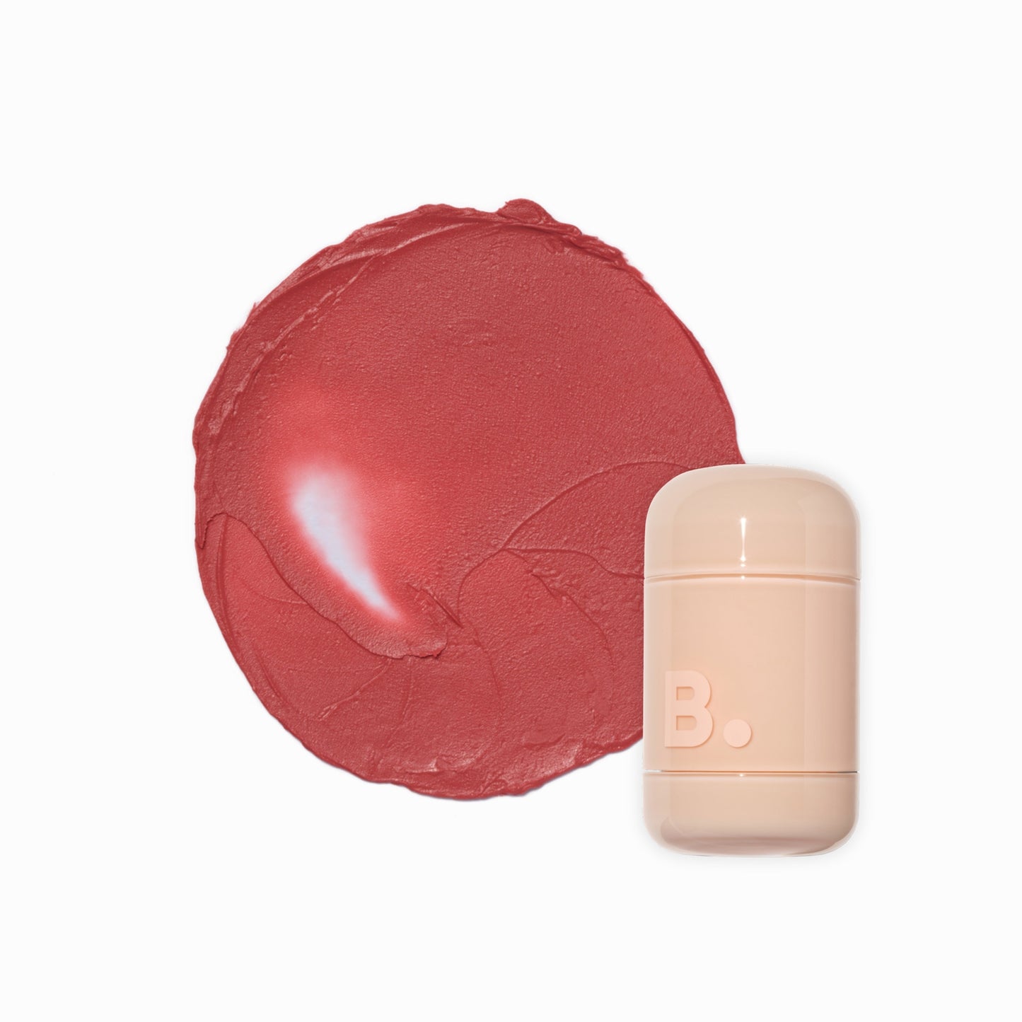 Banila Co B. By Banila Romantic Blush Lip & Cheek in soft pink, showing the compact blush with floral design and mirror inside.