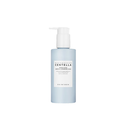 SKIN1004 Madagascar Centella Hyalu-Cica gentle cleansing milk in 200ml bottle, showing the white liquid and pump dispenser.