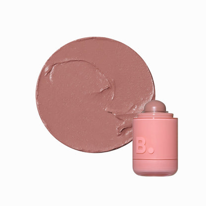 Banila Co B. By Banila Romantic Blush Lip & Cheek in soft pink shade, showcasing creamy blush compact and applicator.