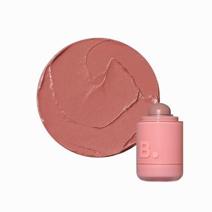 Banila Co B. By Banila Romantic Blush Lip & Cheek in soft pink shade, showing the blush compact with a mirror inside.