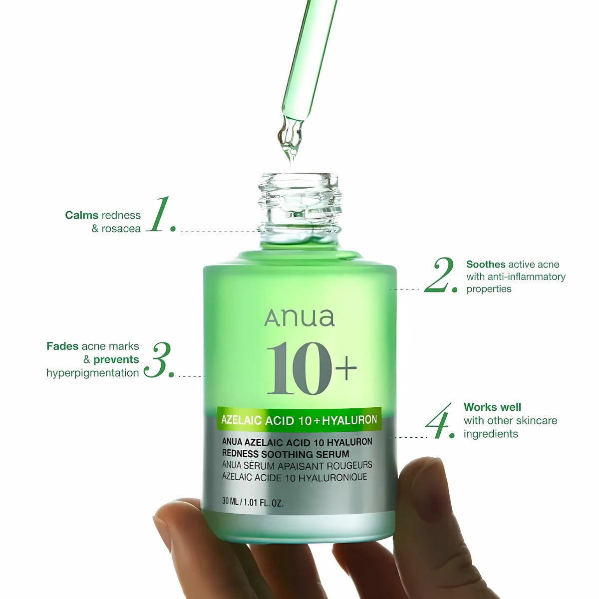Anua Azelaic Acid 10 Hyaluron Redness Soothing Serum 30Ml - Bulk Buy K-Beauty in Australia