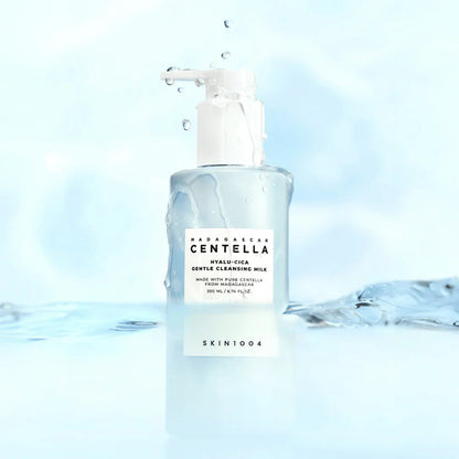 SKIN1004 Madagascar Centella Hyalu-Cica gentle cleansing milk in 200ml bottle, creamy texture for soothing skin cleansing.
