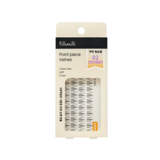 Point Piece Lashes 02 Clear Daily (9mm) (60p)