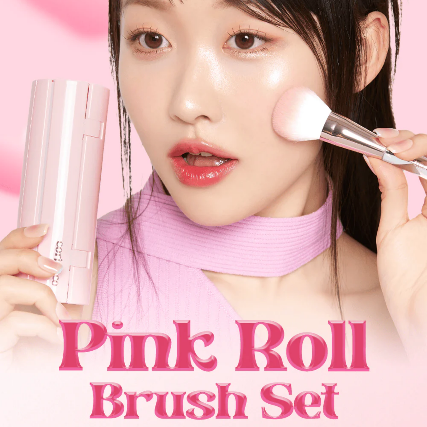 Pink Roll Make Up Brush Set [6pcs]