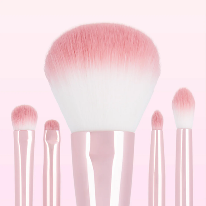 Pink Roll Make Up Brush Set [6pcs]