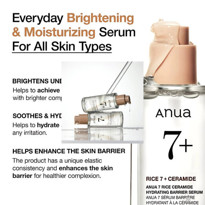 Anua 7 Rice Ceramide Hydrating Barrier Serum [50ml] | Pharmacoo Wholesale Australia