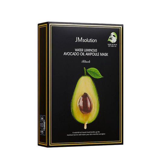 Water Luminous Avocado Oil Ampoule Mask Black 10pcs