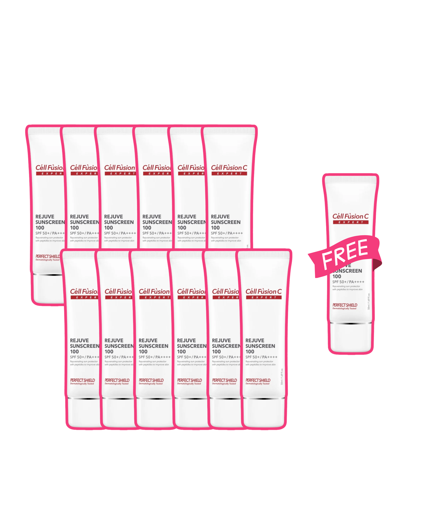 Rejuve Sunscreen 100 SPF50+ PA++++ 50ml - Buy 12 Get 1 FREE