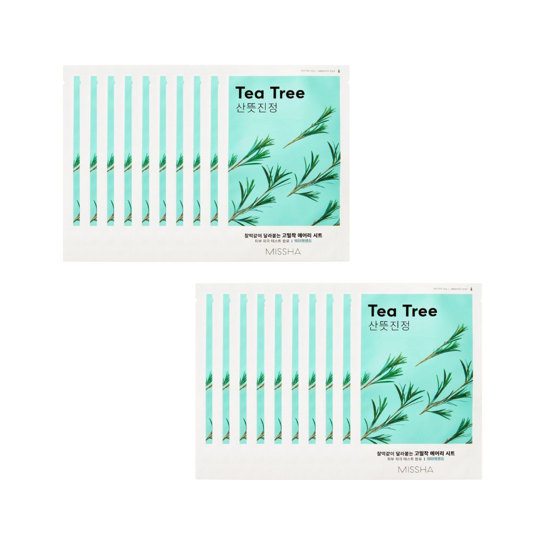 Missha Airy Fit Sheet Mask [Tea Tree] 20pcs - Shop K-Beauty in Australia