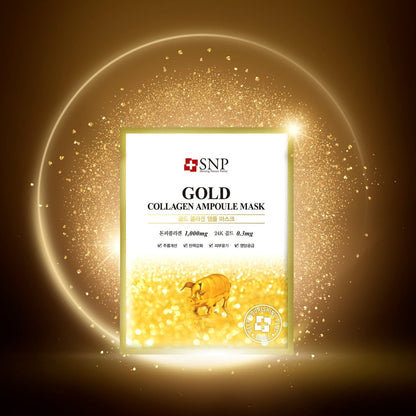 SNP [New] Gold Collagen Ampoule Mask 10pc/box - Bulk Buy K-Beauty in Australia