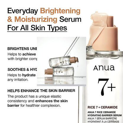 Anua 7 Rice Ceramide Hydrating Barrier Serum 50ml - Bulk Buy K-Beauty in Australia