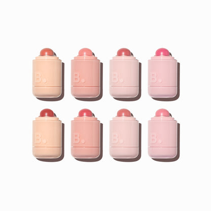 Banila Co Romantic Blush Lip & Cheek in soft pink shade, showcasing the compact blush with a smooth, pigmented surface.