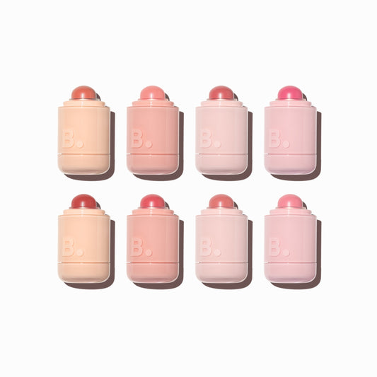 Banila Co Romantic Blush Lip & Cheek in soft pink shade, showcasing the compact blush with a smooth, pigmented surface.
