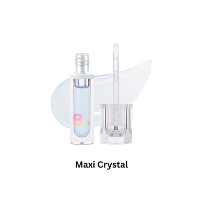 Banila Co B. By Banila Volume Lip Plumper Maxi showing a clear, glossy lip plumper product with a sleek tube and applicator.
