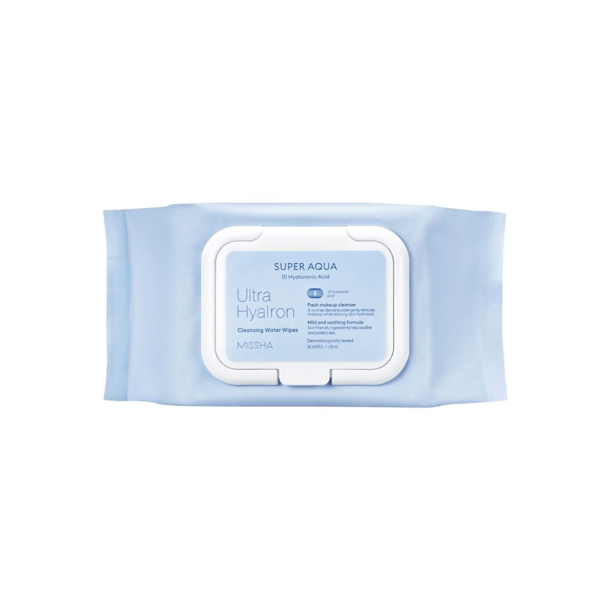 Missha Super Aqua Ultra Hyalron Cleansing Water Wipes 139ml  -Pharmacoo