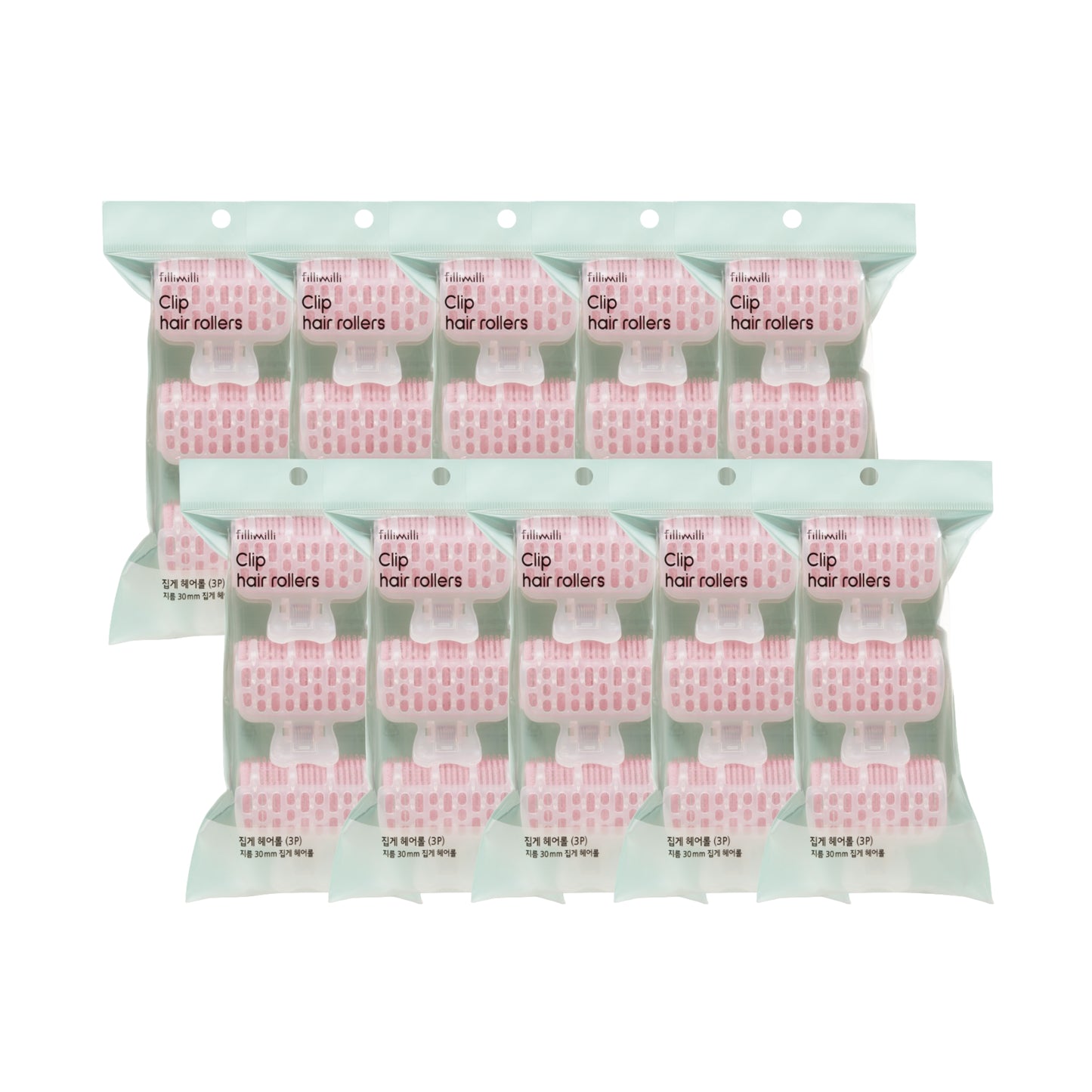 Clip Hair Rollers 10 Pcs Bundle