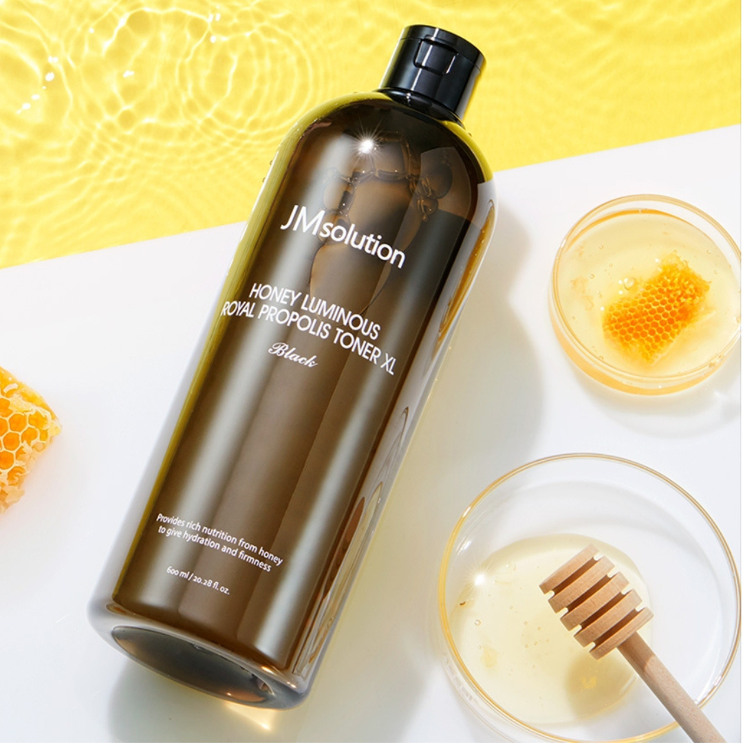 JM Solution Honey Luminous Royal Propolis Toner XL Black 600ml - Shop K-Beauty in Australia