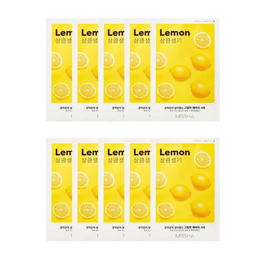 Missha Airy Fit Sheet Mask [Lemon] 10pc Bundle - Shop K-Beauty in Australia
