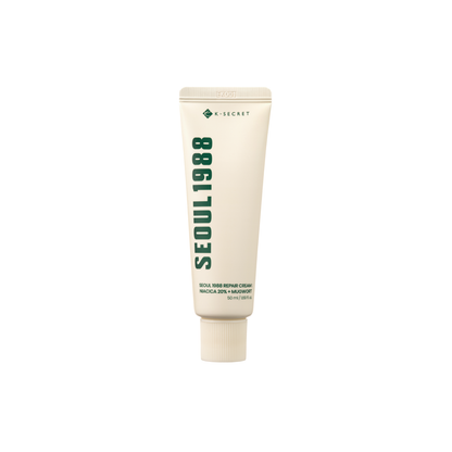 K-Secret Seoul 1988 Repair Cream with Niacinamide 10% and Mugwort, 50ml, a nourishing face moisturizer with herbal extracts.