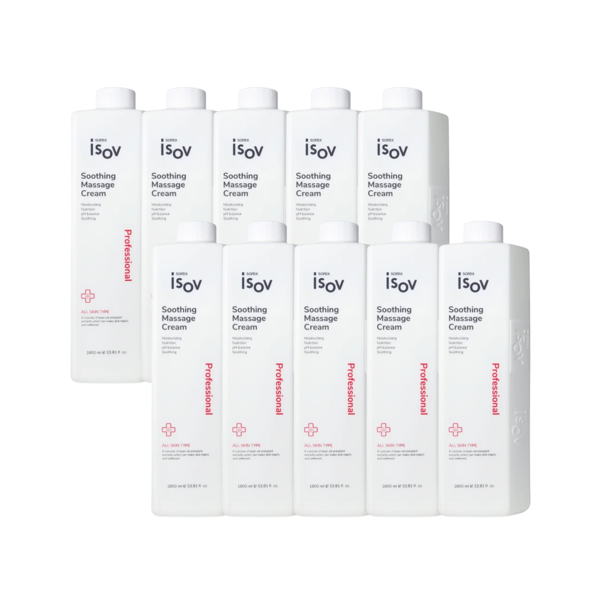 [Professional Use] Isov Soothing Massage Cream 1000ml - 10 Bundle