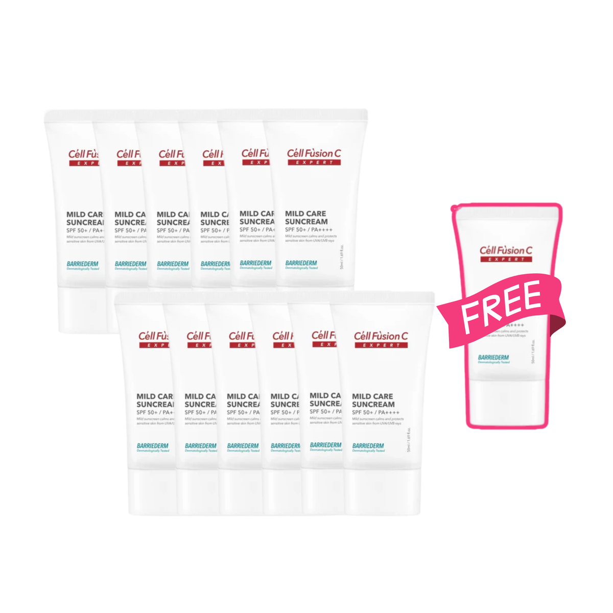 Cell Fusion C Expert Mild Care Suncream SPF50+ PA++++ 50ml - Buy 12 Get 1 FREE
