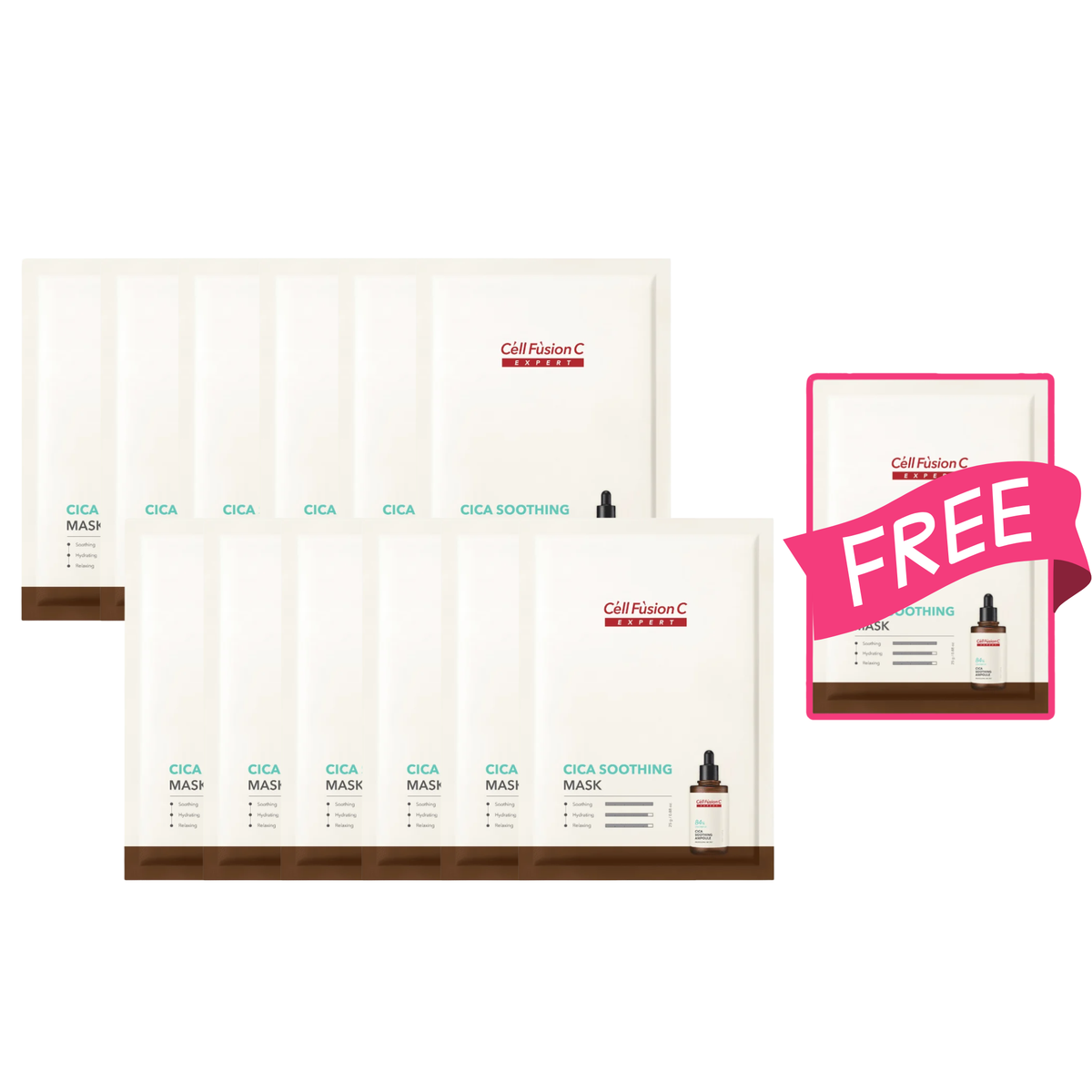 Cell Fusion C Expert Cica Soothing Mask (1box/10pcs) - 12+1 Box Bundle