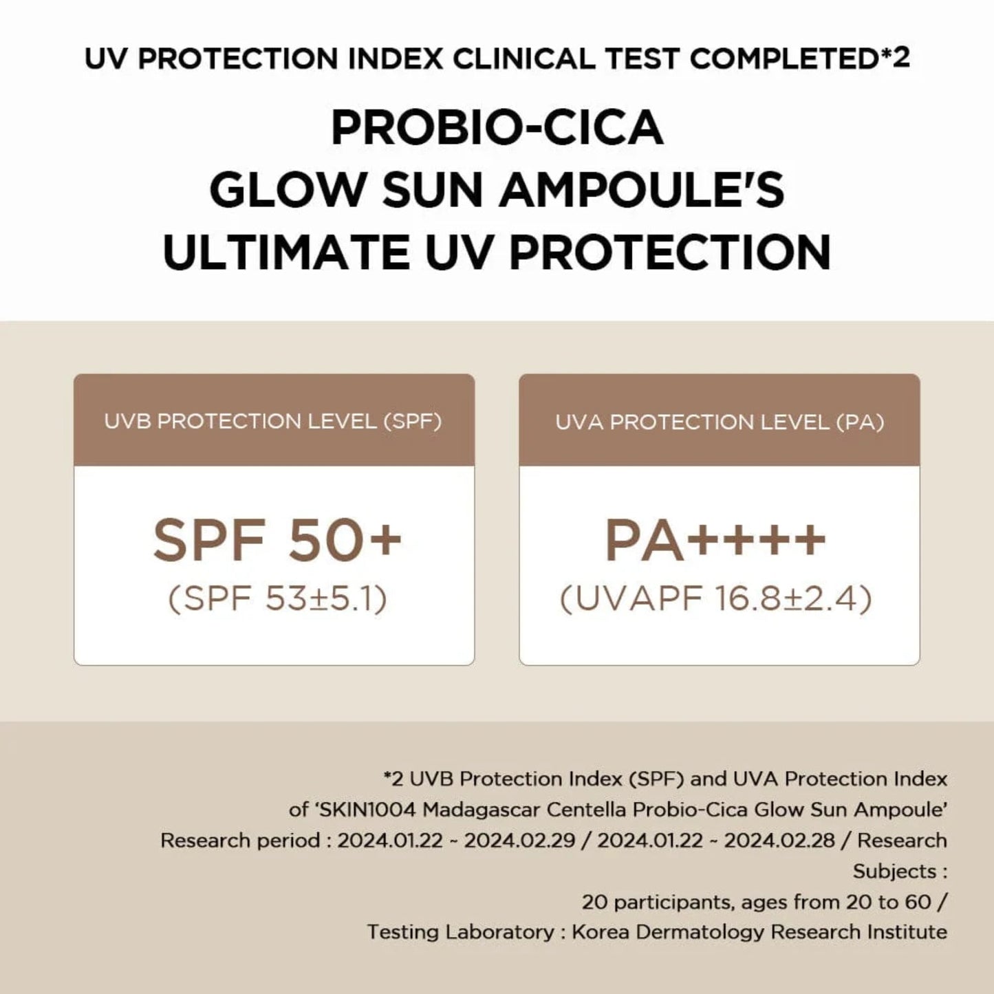 SKIN1004 Madagascar Centella Probio-Cica Glow Sun Ampoule 50ml
