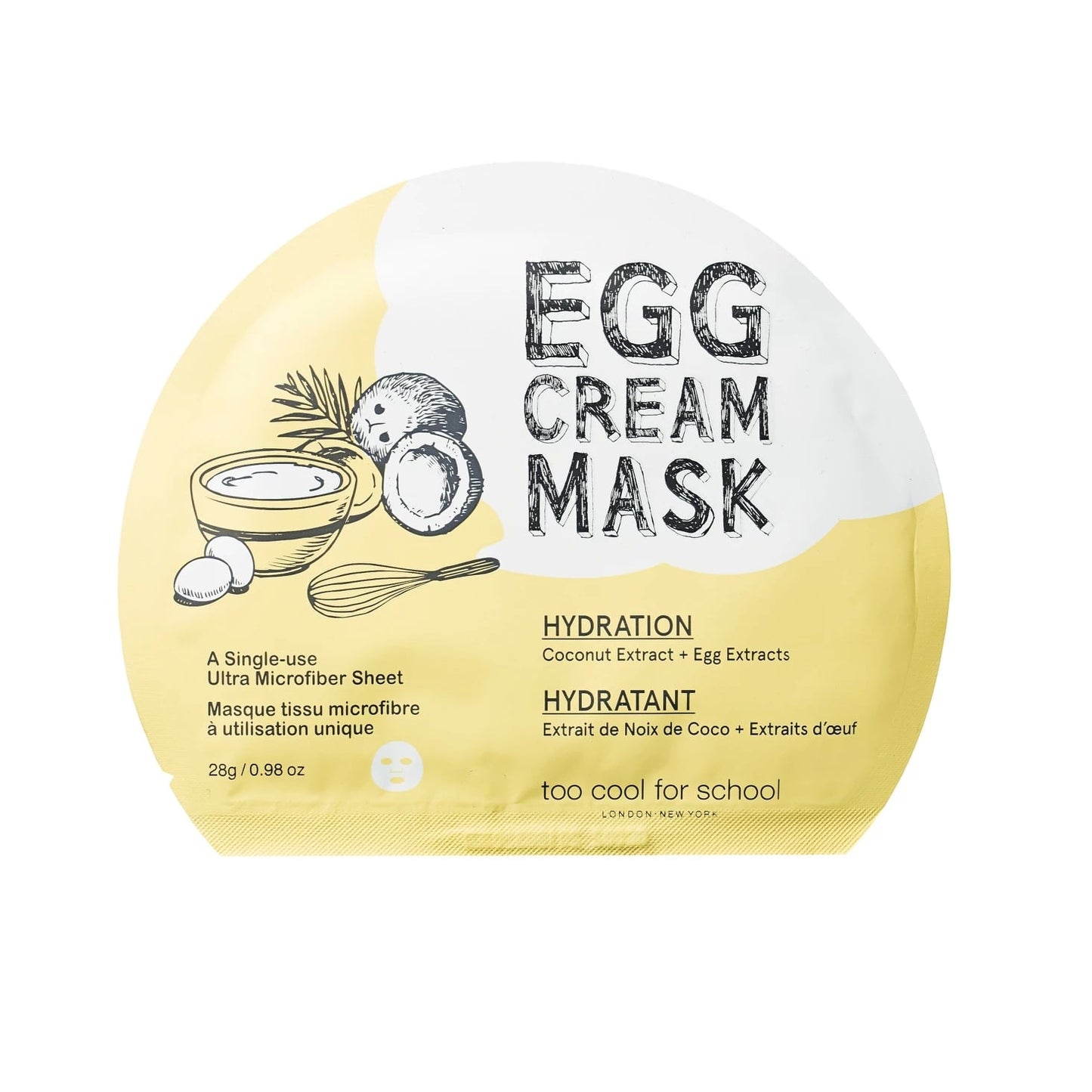 Too Cool For SchoolEgg Cream Mask Hydration 1pc - La Cosmetique