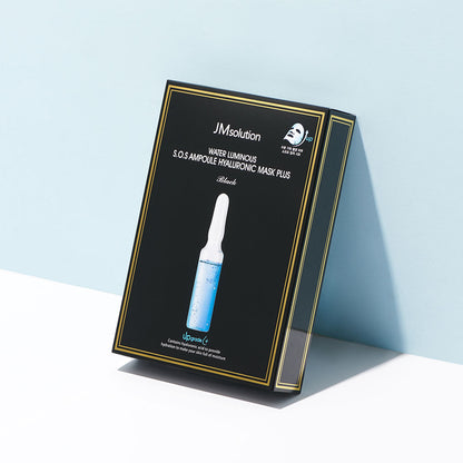 JM SolutionWater Luminous S.O.S Ampoule Hyaluronic Mask Plus Black 10pcs - Bulk buy at Pharmacoo K-Beauty Wholesale