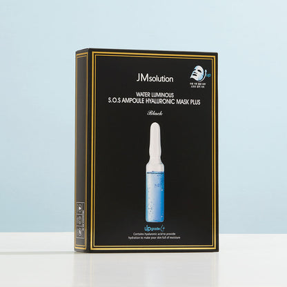 JM SolutionWater Luminous S.O.S Ampoule Hyaluronic Mask Plus Black 10pcs - Bulk buy at Pharmacoo K-Beauty Wholesale